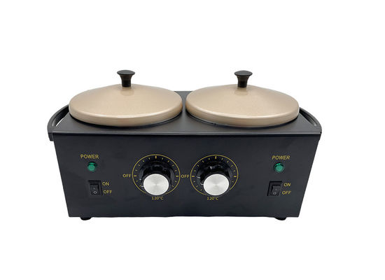 Восковой обогреватель черный 500cc * 2 металлический восковый обогреватель двойной горшок восковый обогреватель для салона красоты 2LB двойной 500ml для нас 300w 2lb